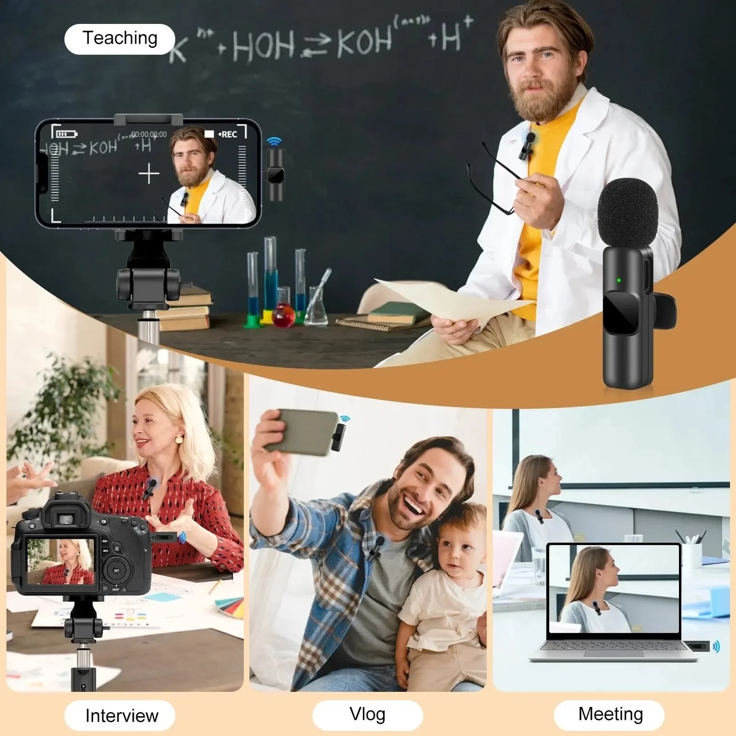 Portable Wireless Lavalier Mic — Self-Tape Ready